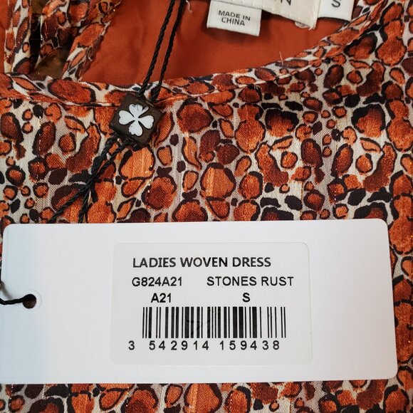 NWT Molly Bracken Shades of Rust / Copper with tiered ruffle bottom Size Small - Picture 7 of 14